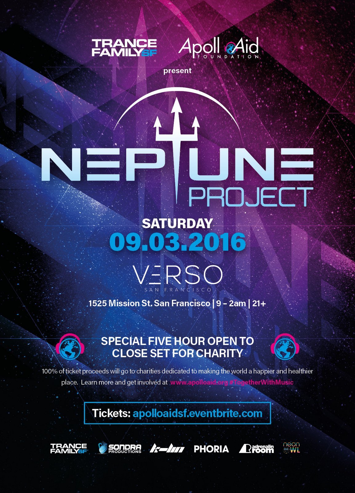 Neptune Project Apollo Aid Foundation Neon Owl